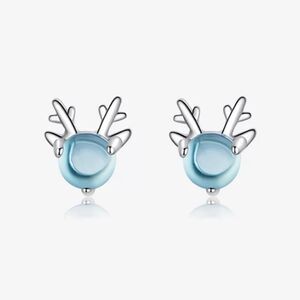 925 Sterling Silver Deer Earrings